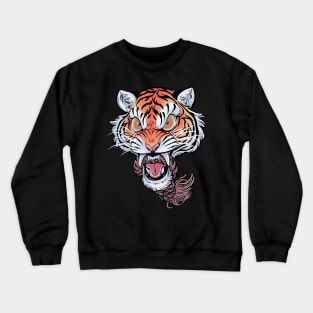 Angry Tiger head Crewneck Sweatshirt